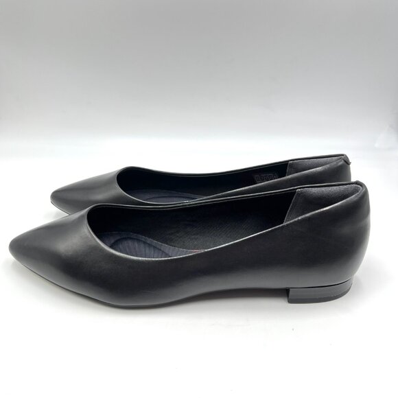 Rockport Womens Size 10.5 Adelyn Black Leather Pointed Toe Ballet Flats Shoes - Picture 6 of 14